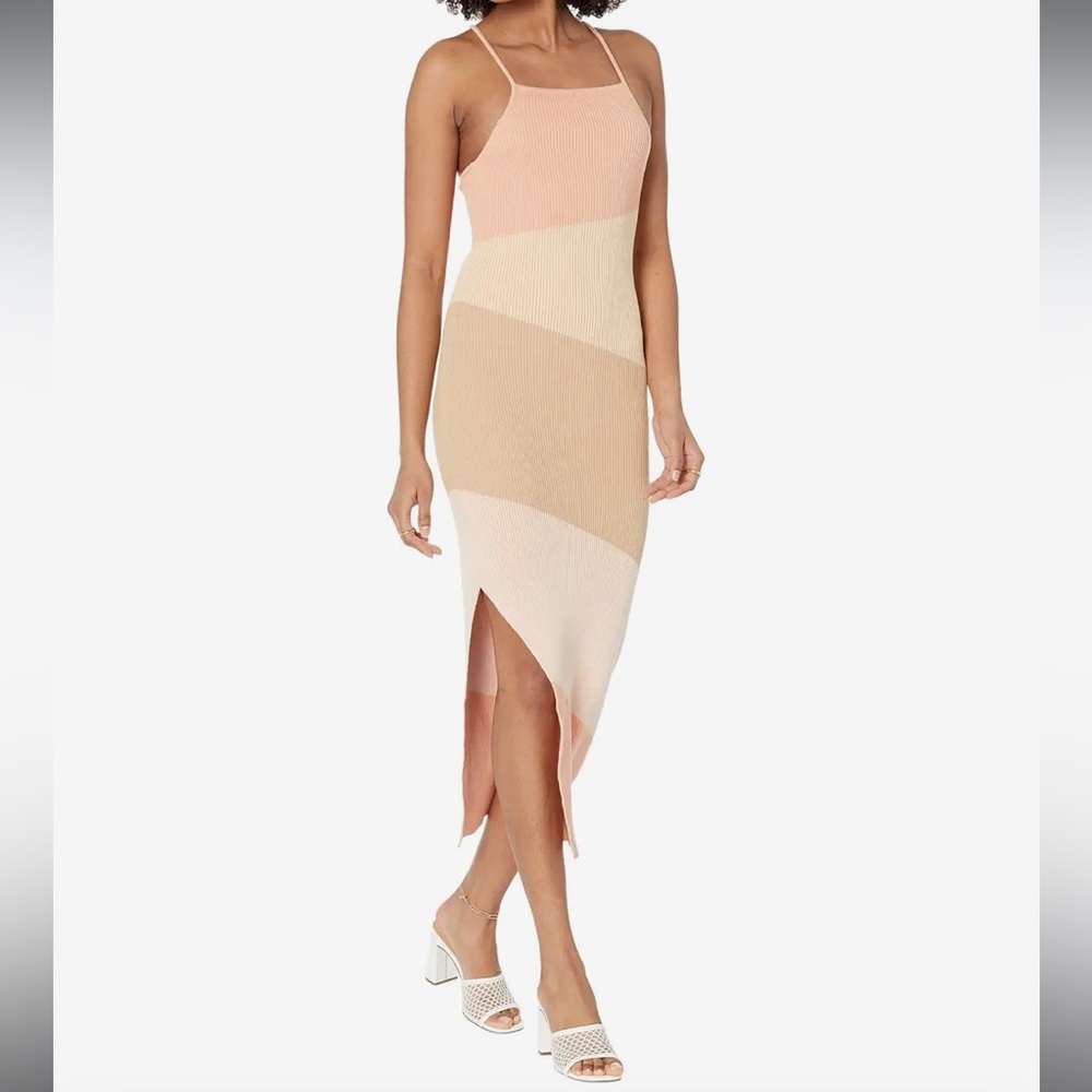 MONROW Sunrise Rib Midi Tank Dress Size Medium